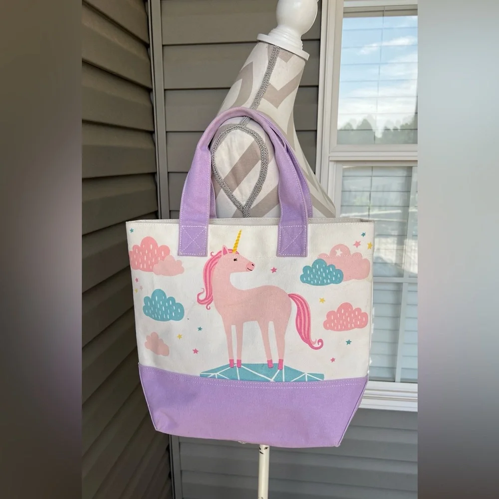 Pottery Barn Kids Lavender Unicorn Clouds Tote